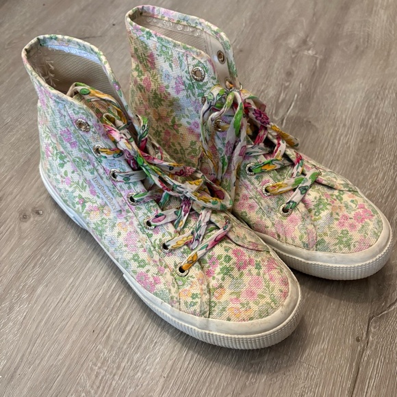 LoveShackFancy Shoes - LoveShackFancy x Superga | Size 38/7.5 Women’s Floral High Top Sneakers